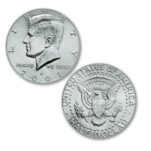 Halfdollar Münze (3,0 cm Durchmesser)